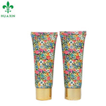 offset flower printing hand cream tube with screw cap